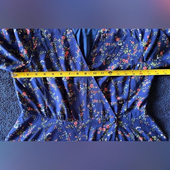 MADEWELL Amaranth Wrap Dress in Moonless Floral Women Size 6 - Picture 6 of 9